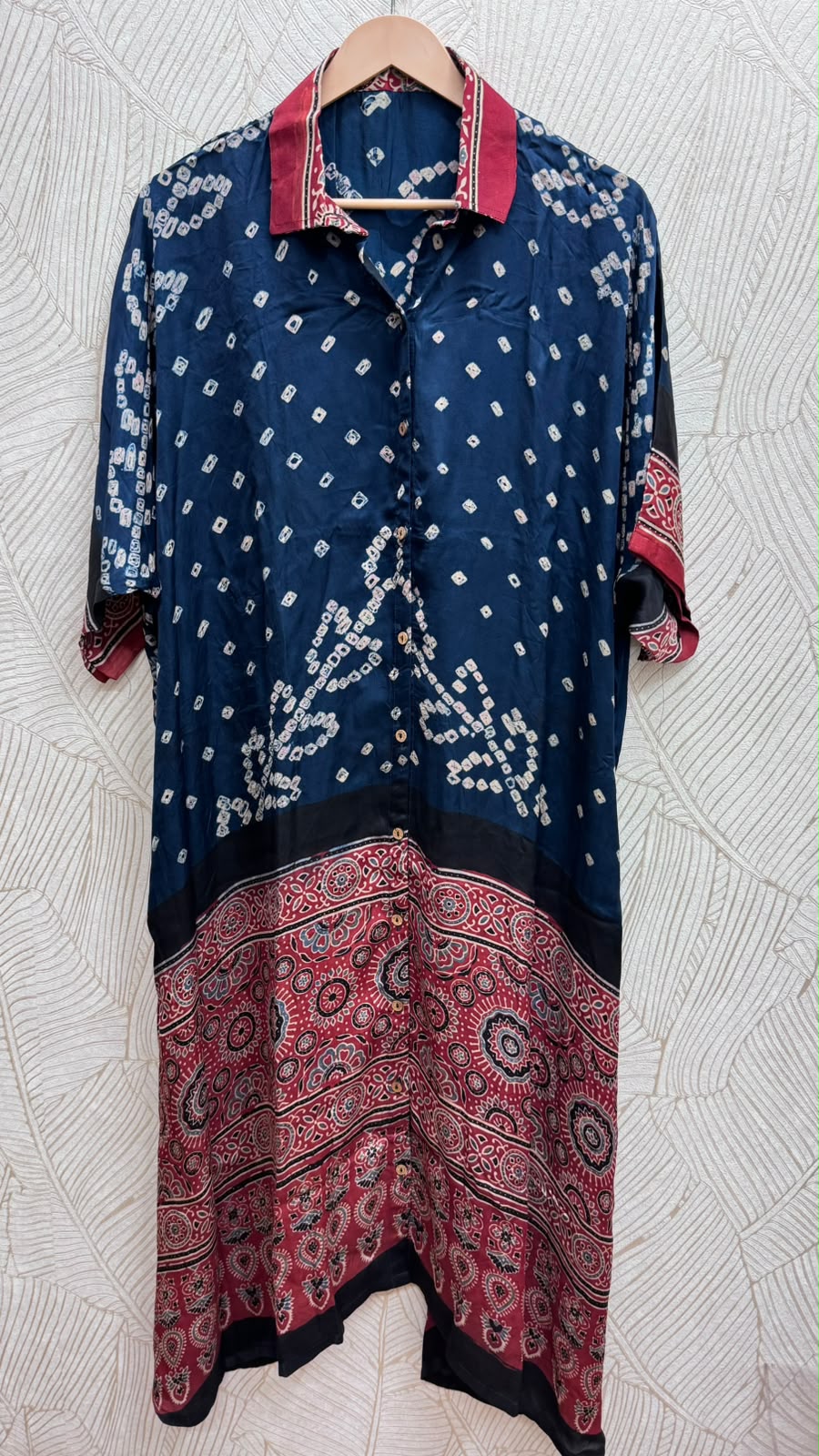 Bandhej×Ajrakh Long Shirt Kaftan