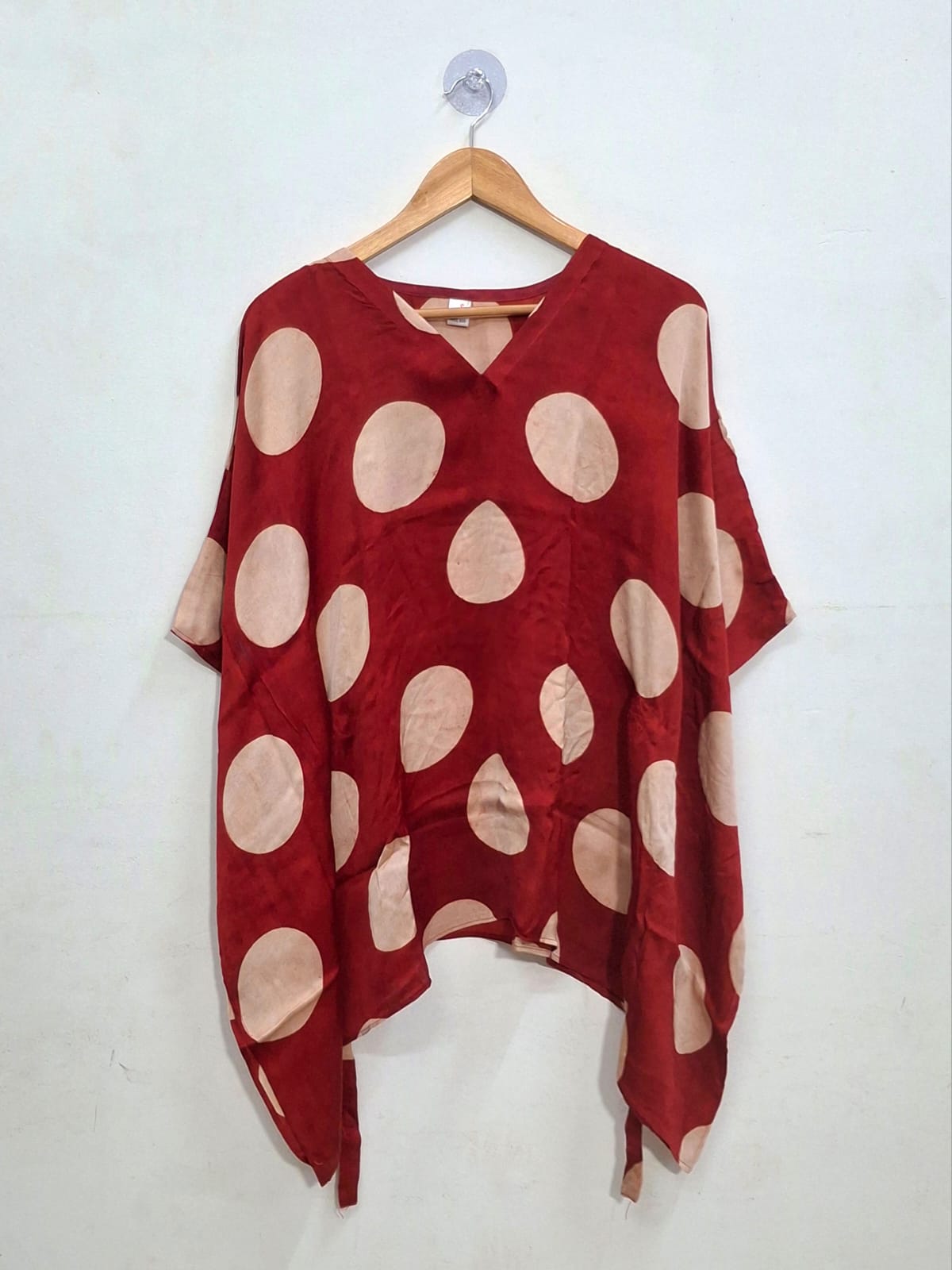Modal Silk V- Neck Kaftan Top