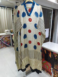Modal Silk V-neck Kaftan Tissue border