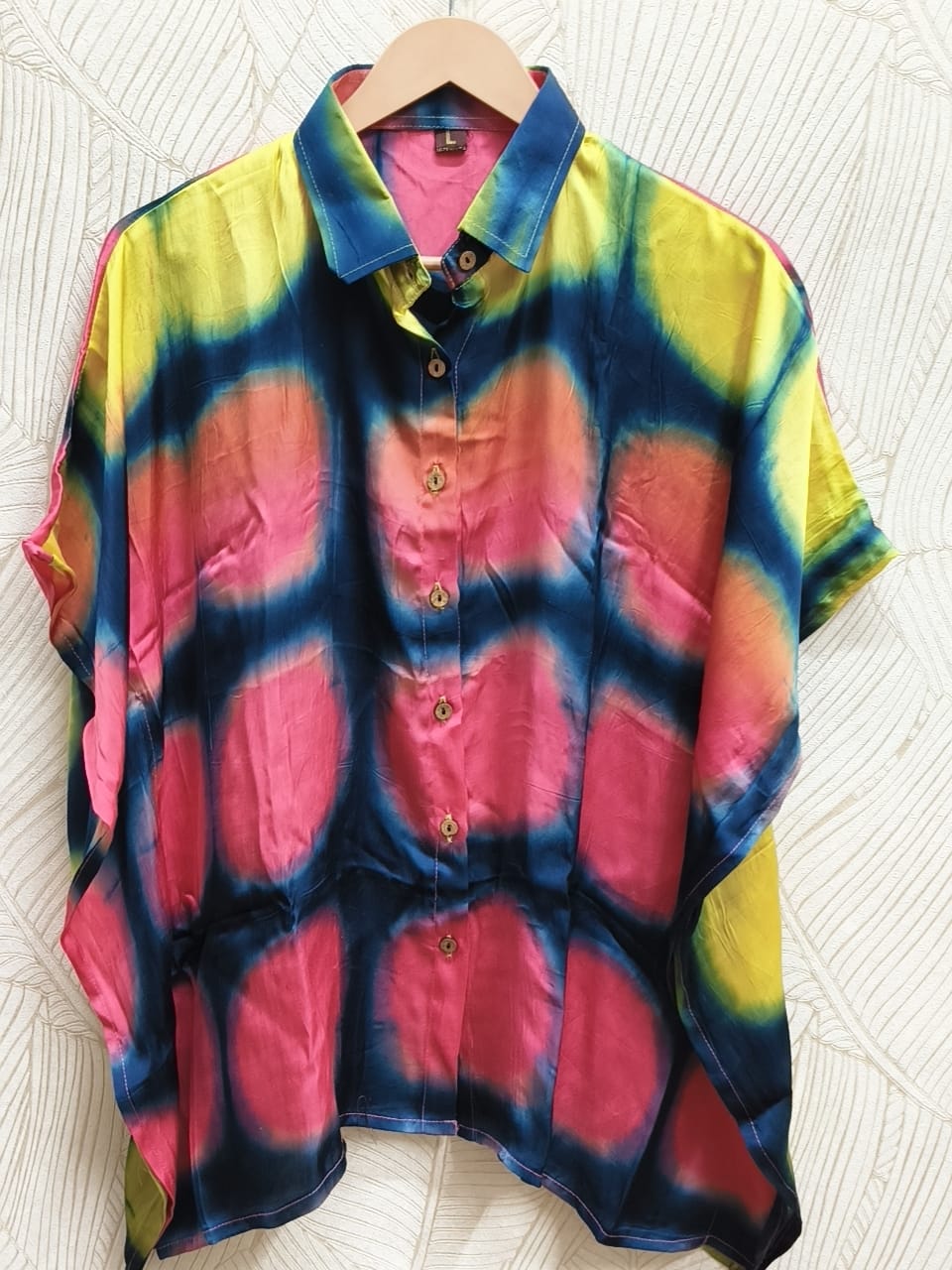 Modal Silk Kaftan Shirt (Clamp Dye)