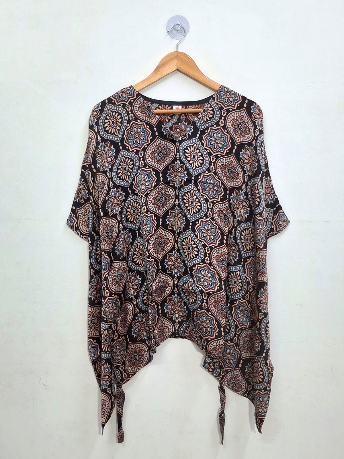 Modal Silk V- Neck Kaftan Top