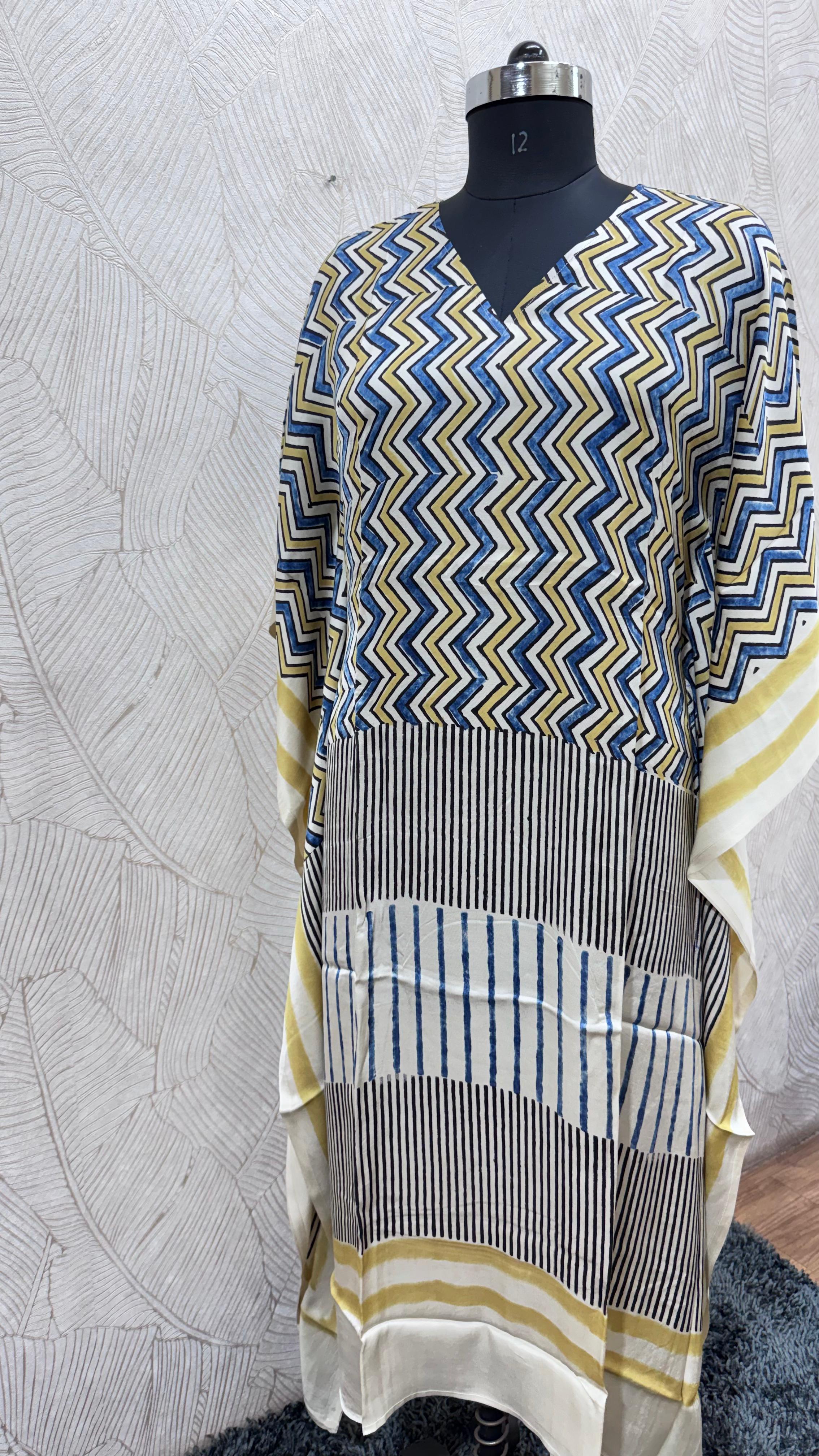 Pure Modal Silk V neck Kaftan