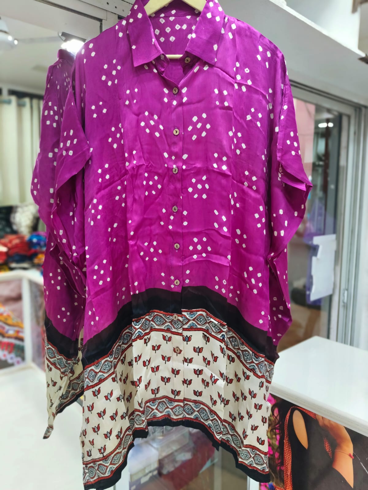 Bandhej×Ajrakh Kaftan Shirt
