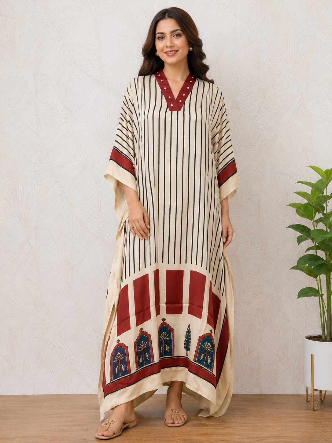 Modal Silk V-neck Kaftan