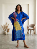 Multi Shibori V-neck Kaftan