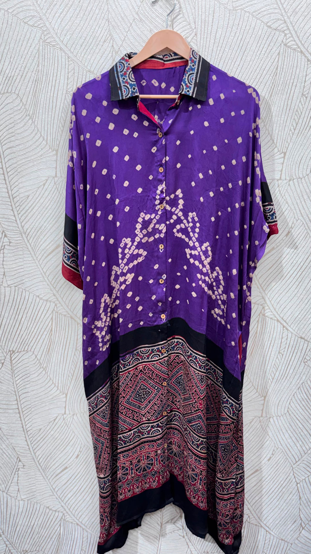Bandhej×Ajrakh Long Shirt Kaftan