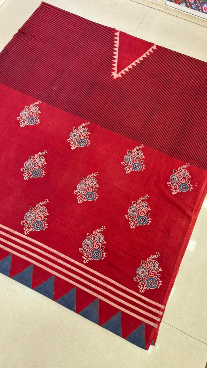 Pure Cotton Unstitched Top Fabric