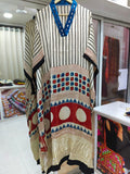 Modal Silk V-neck Kaftan Tissue border