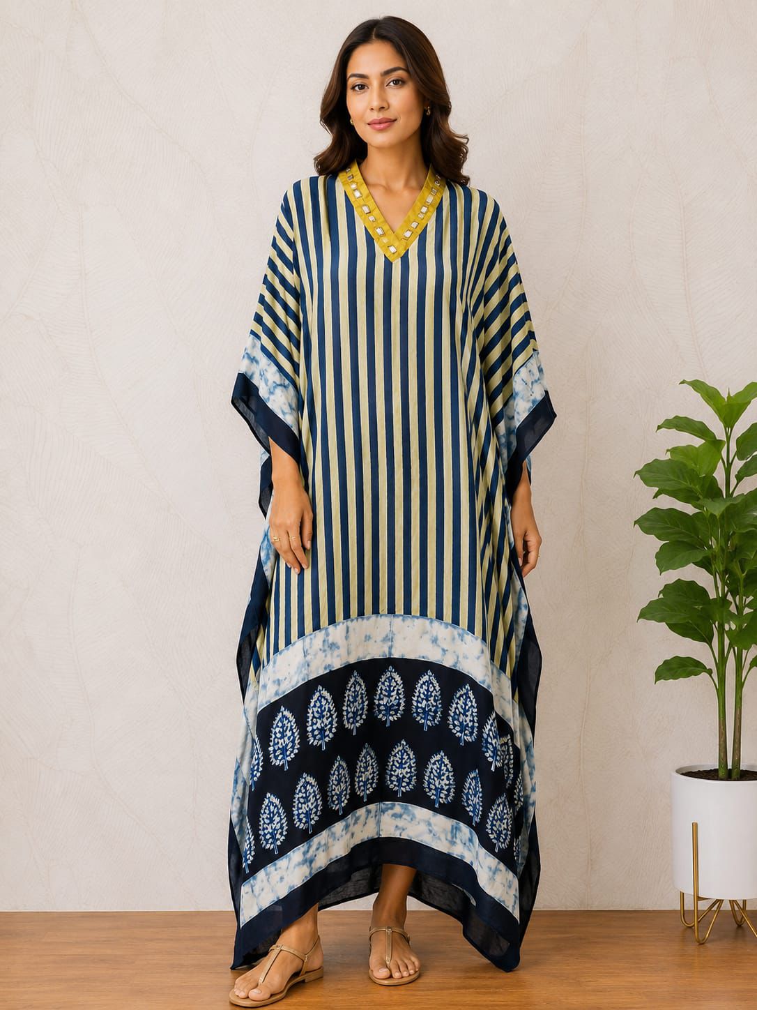 Modal Silk V-neck Kaftan