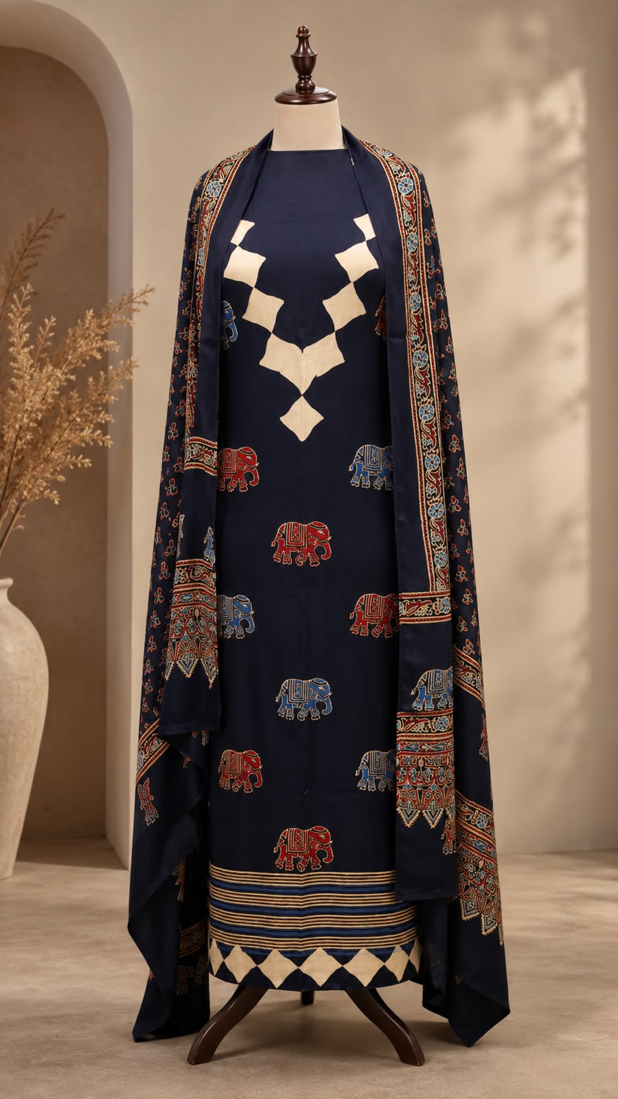 Modal Silk Unstitched 2pc Suit