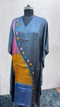Multi Shibori V-neck Kaftan
