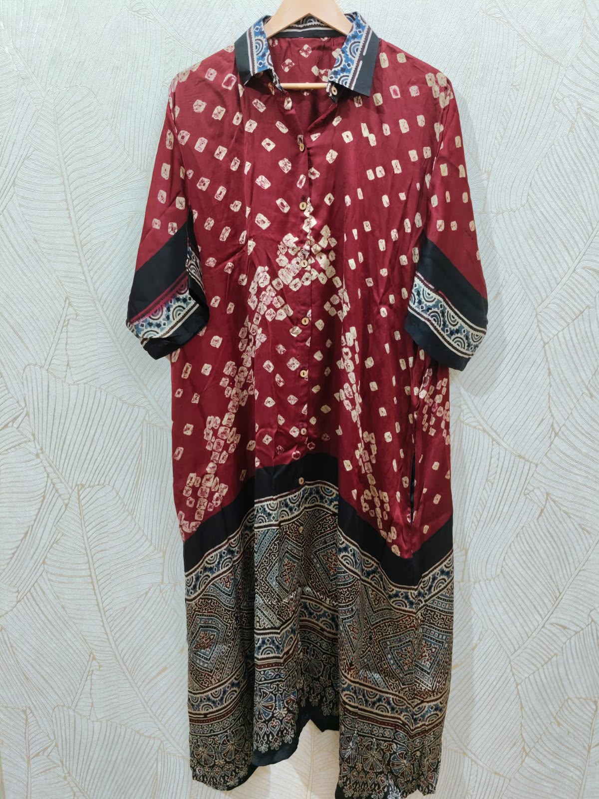 Bandhej×Ajrakh Long Shirt Kaftan
