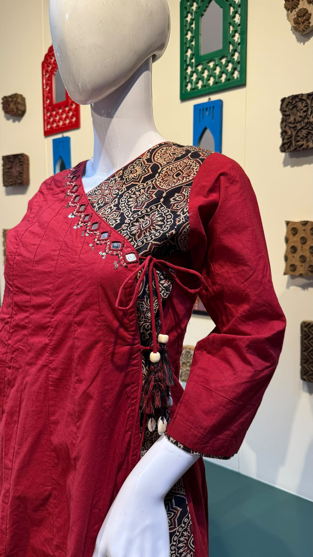 Ajrakh Cotton Flared Kurta-Sets