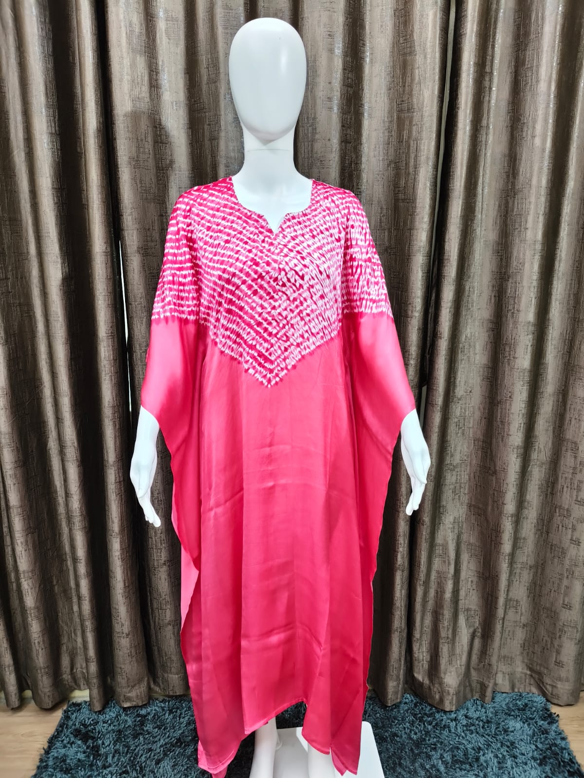 Pink, Olive, Sea Green, Maroon, Green, Emerald Green, Parrot Green, Teal, Beige Single Shade Pure Modal Silk Stitched Shibori from Kutch Poshak