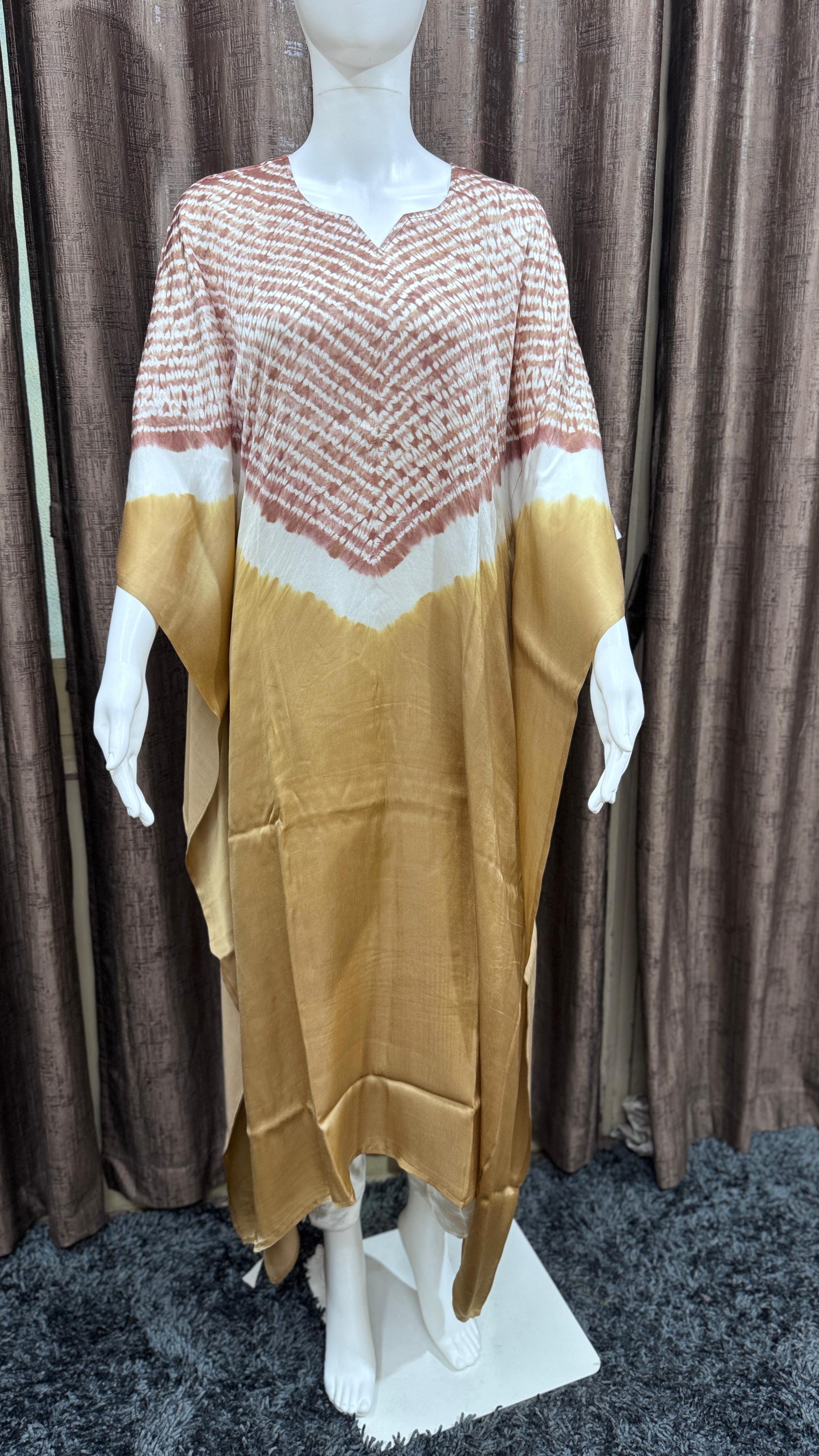 Kutch Poshak exclusive Single Shade Pure Modal Silk Stitched Shibori