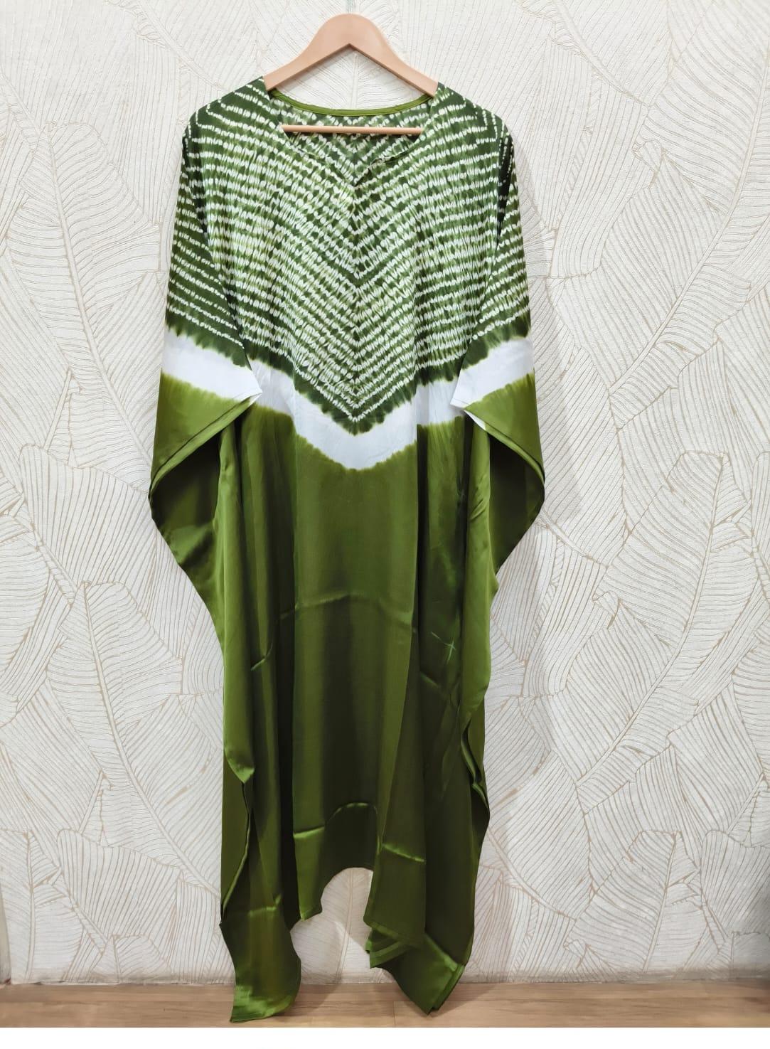 Close up of Single Shade Pure Modal Silk Stitched Shibori - Kutch Poshak