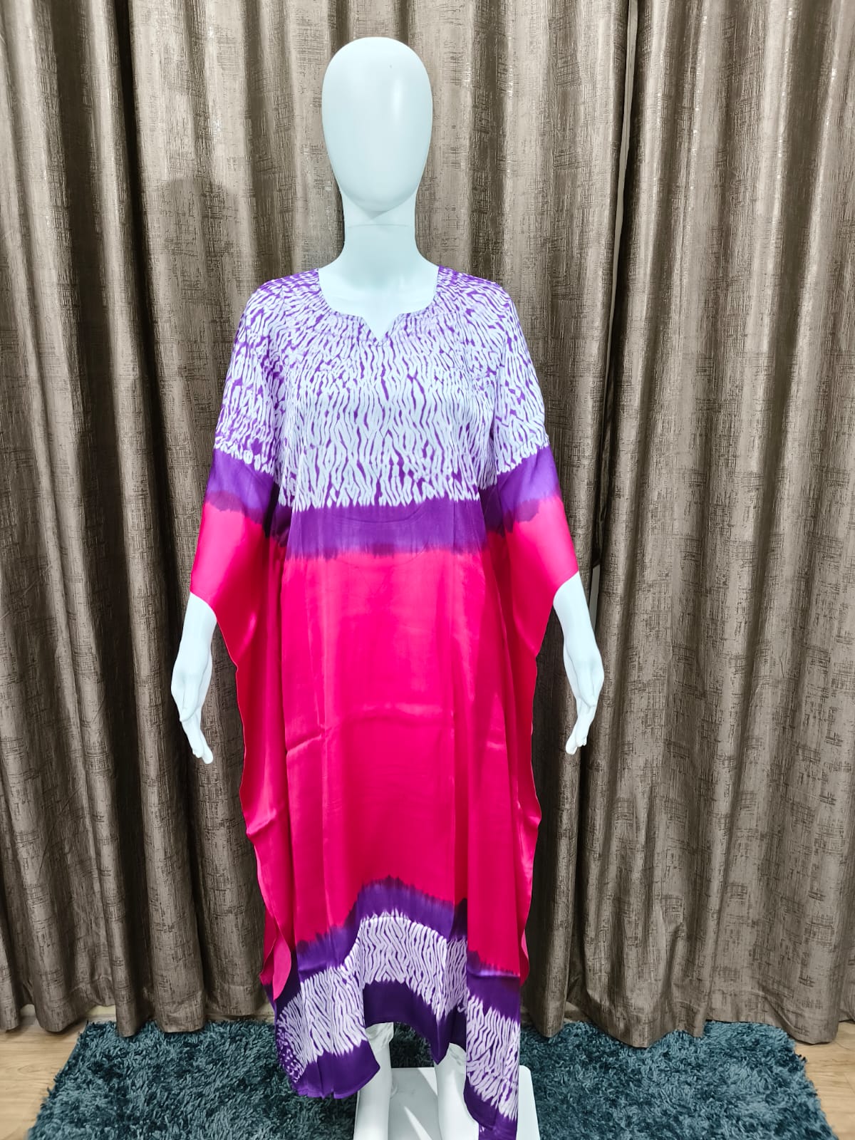 Single Shade Pure Modal Silk Stitched Shibori by Kutch Poshak