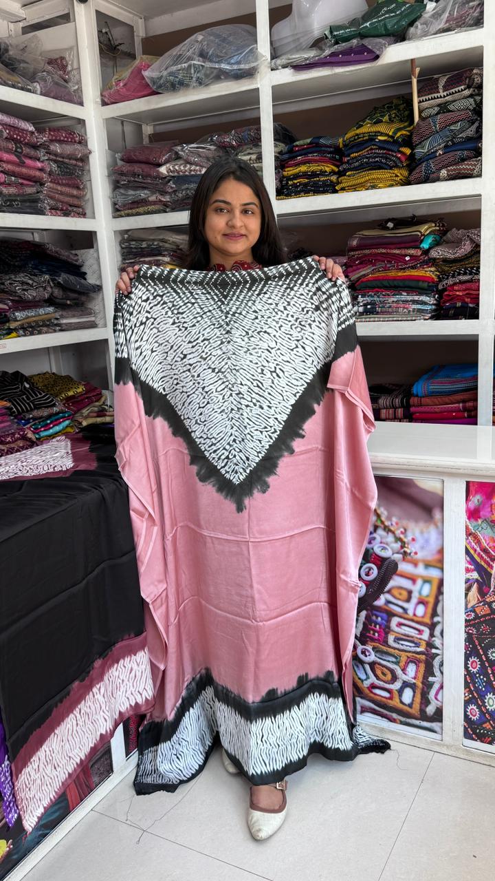 Premium Modal Silk Unstitched Shibori Kaftan from Kutch Poshak