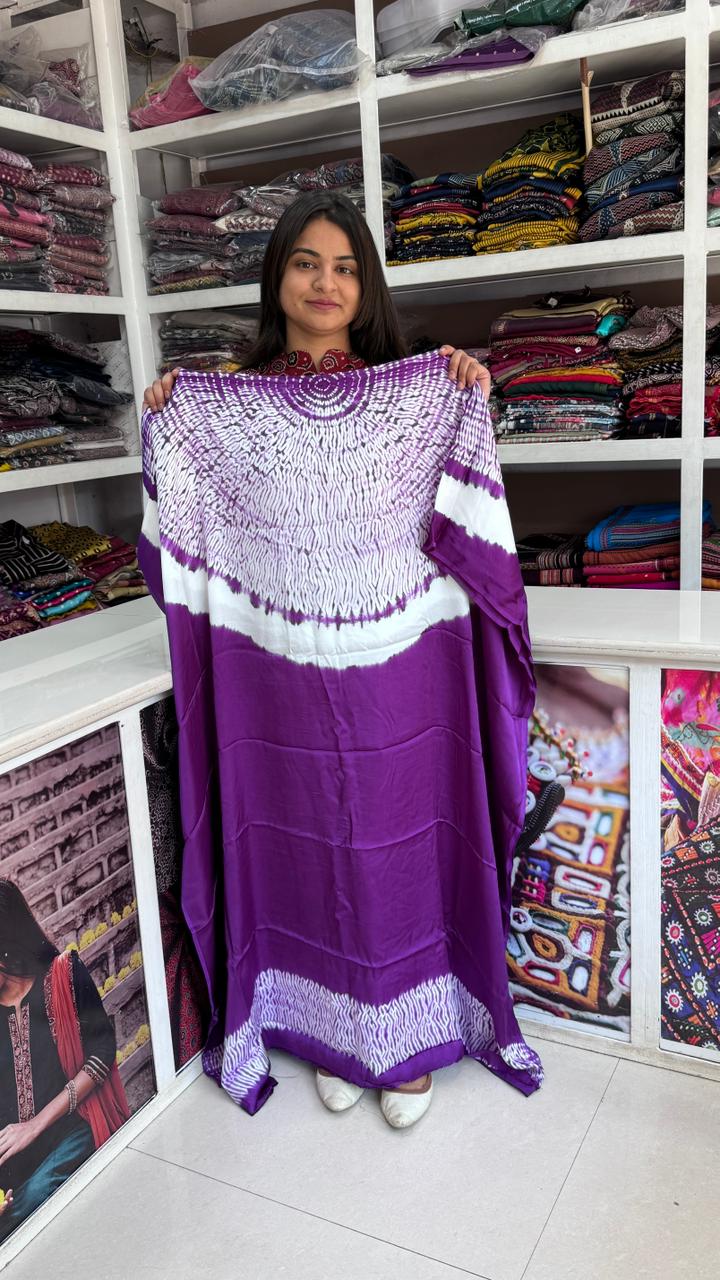 Kutch Poshak exclusive Premium Modal Silk Unstitched Shibori Kaftan