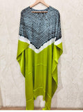 Close up of Single Shade Pure Modal Silk Stitched Shibori - Kutch Poshak