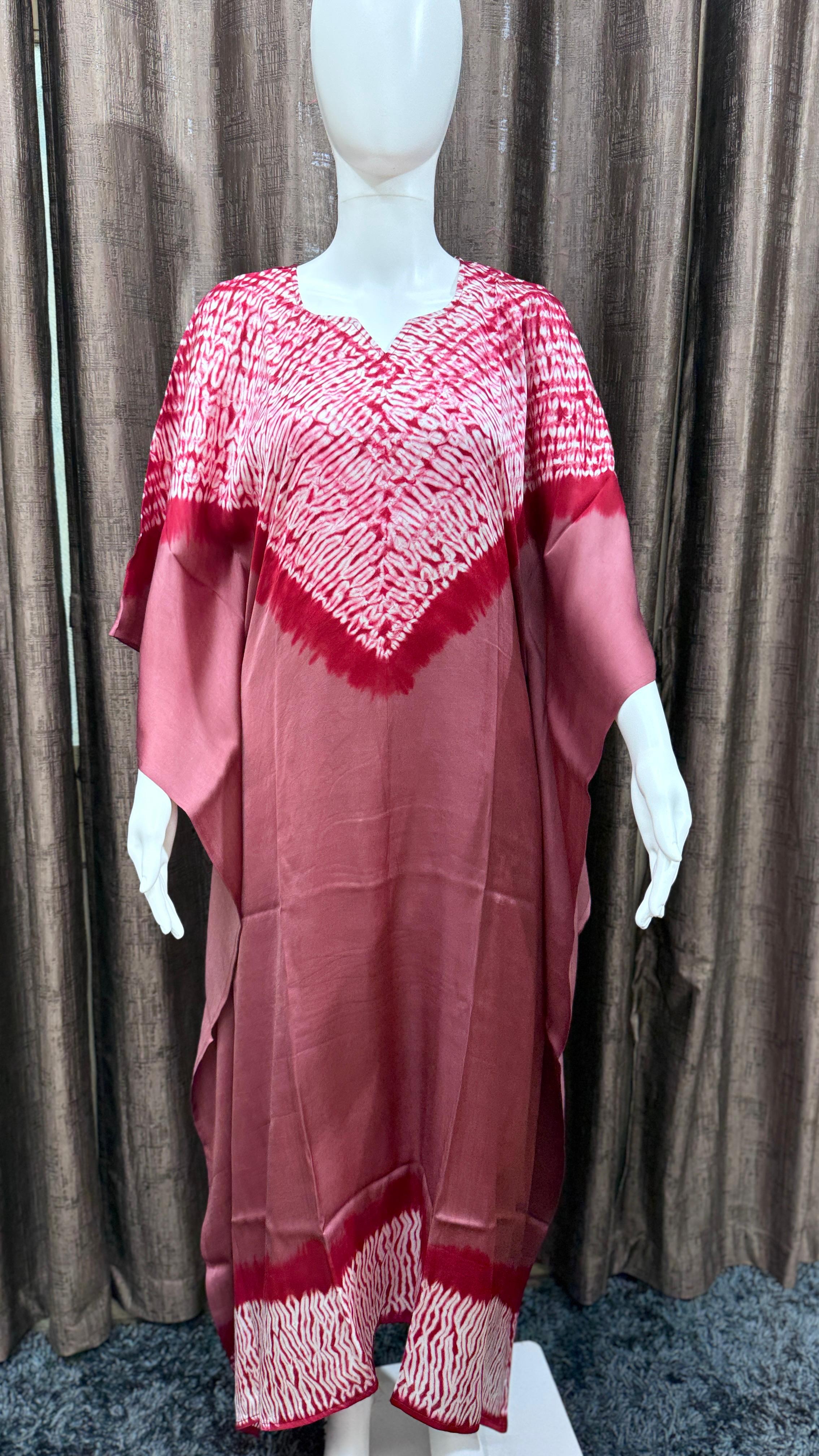 Pink, Olive, Sea Green, Maroon, Green, Emerald Green, Parrot Green, Teal, Beige Single Shade Pure Modal Silk Stitched Shibori from Kutch Poshak