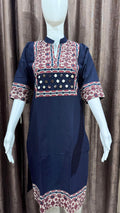 Beautiful Pure Cotton Stand Collar Kurti showcasing premium design - Kutch Poshak